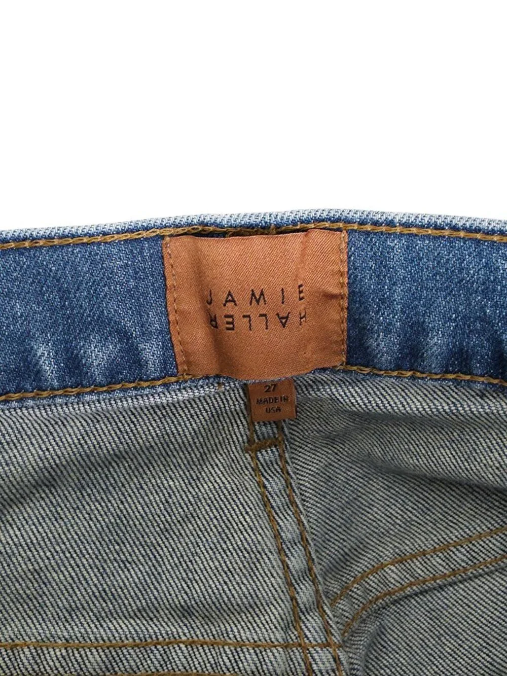 Jamie Haller Kenickie Jean Distressed Indigo Blue Denim Straight Hemmed Size‎ 27
